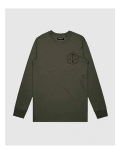 Dive Deep Long Sleeve Youth T-shirt in Olive