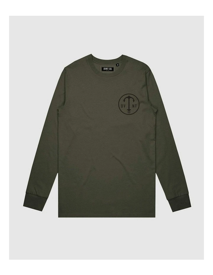 Dive Deep Long Sleeve Youth T-shirt in Olive image 1