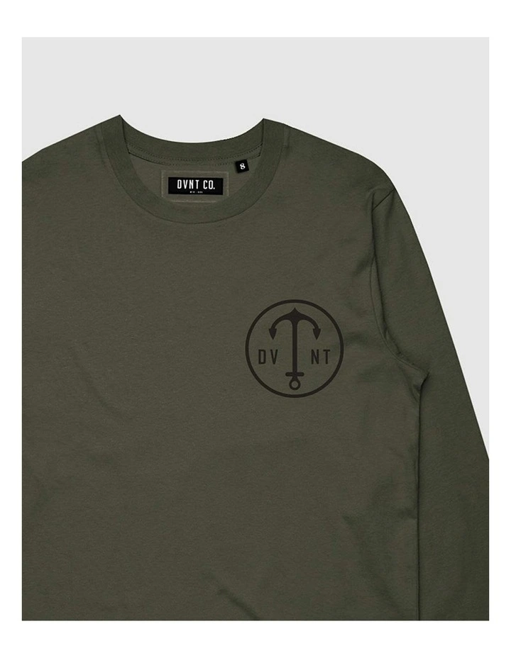 Dive Deep Long Sleeve Youth T-shirt in Olive image 3
