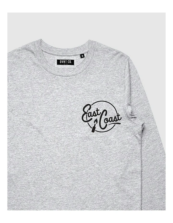 East Coast Long Sleeve Youth T-shirt in Grey Marle image 3
