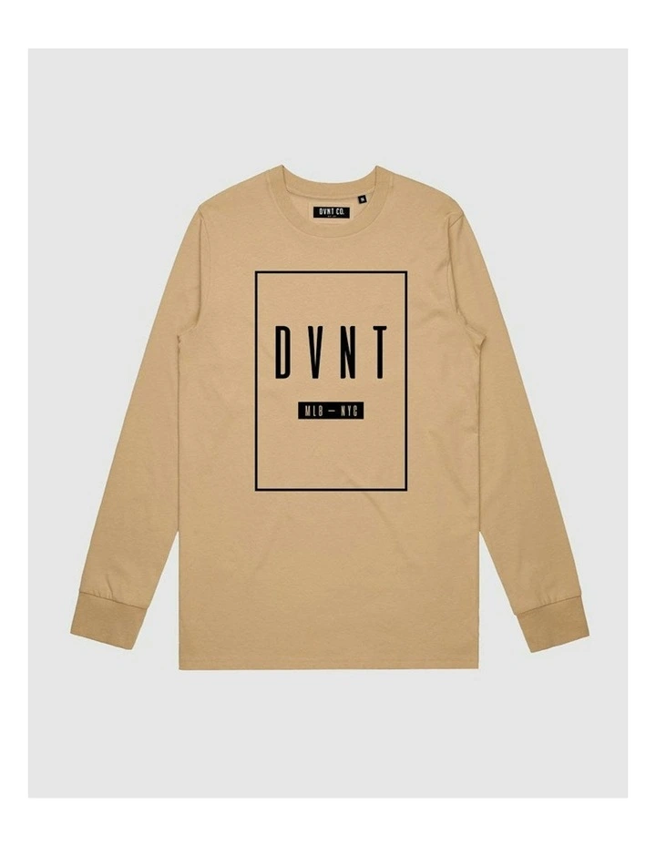 Framed Long Sleeve Youth T-shirt in Camel image 1