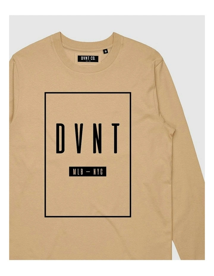 Framed Long Sleeve Youth T-shirt in Camel image 3