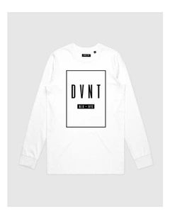 Framed Long Sleeve Youth T-shirt in White