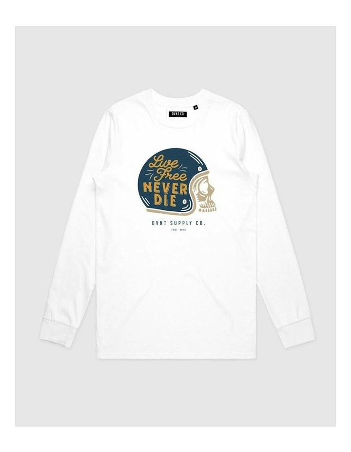 Live Free Long Sleeve Youth T-shirt in White image 1