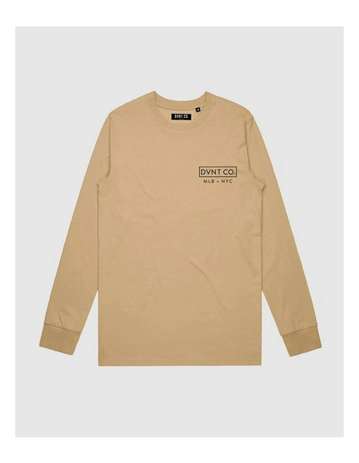 New York City Long Sleeve Youth T-shirt in Camel image 1