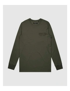 New York City Long Sleeve Youth T-shirt in Olive