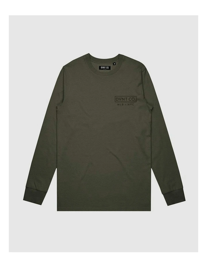 New York City Long Sleeve Youth T-shirt in Olive image 1