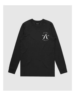 Rough Cuts Long Sleeve Youth T-shirt in Black