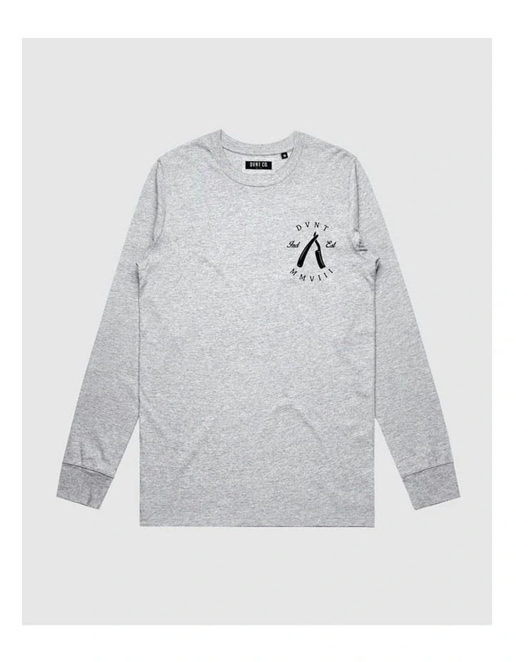 Rough Cuts Long Sleeve Youth T-Shirt in Grey Marle image 1