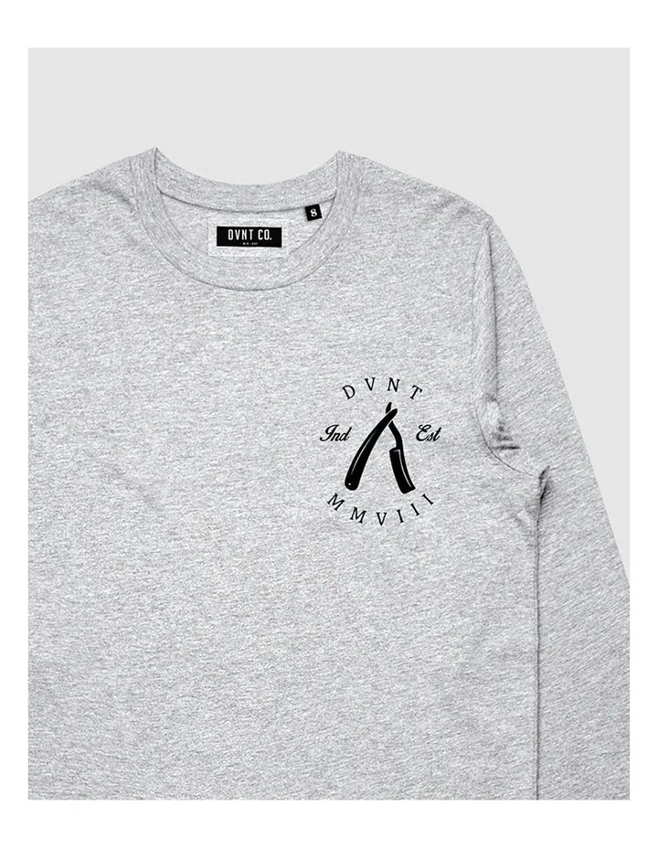 Rough Cuts Long Sleeve Youth T-Shirt in Grey Marle image 3