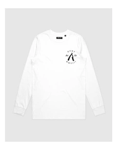 Rough Cuts Long Sleeve Youth T-shirt in White