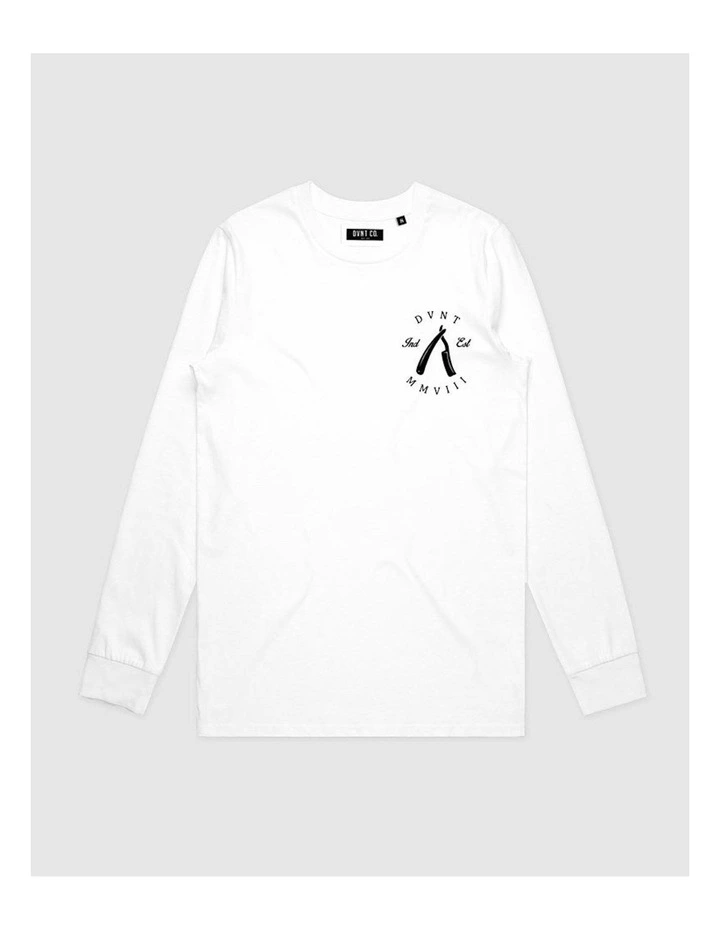 Rough Cuts Long Sleeve Youth T-shirt in White image 1