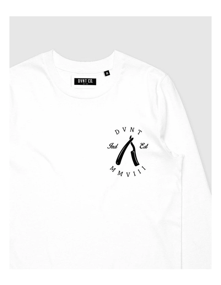 Rough Cuts Long Sleeve Youth T-shirt in White image 3