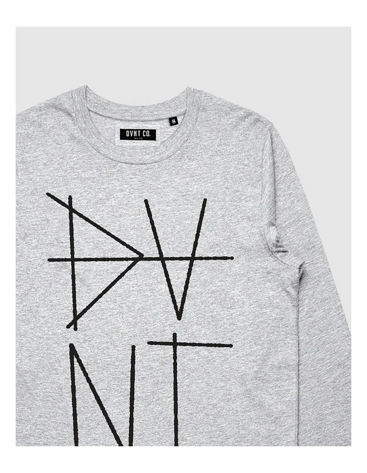 Scratch Long Sleeve Youth T-Shirt in Grey Marle image 3