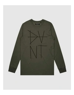 Scratch Long Sleeve Youth T-Shirt in Olive