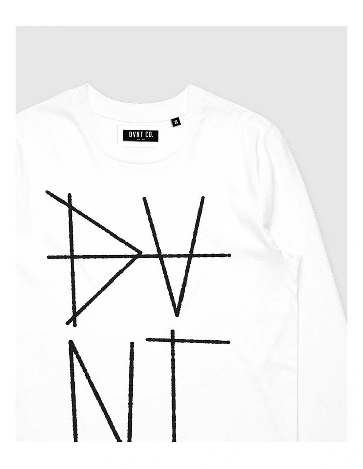 Scratch Long Sleeve Youth T-Shirt in White image 3