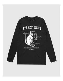 Street Rats Long Sleeve Youth T-Shirt in Black