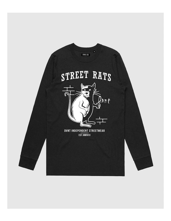 Street Rats Long Sleeve Youth T-Shirt in Black image 1