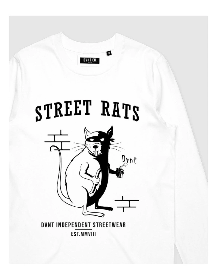 Street Rats Long Sleeve Youth T-Shirt in White image 3