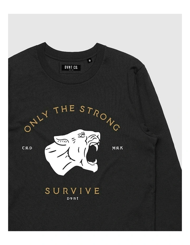 Survive Long Sleeve Youth T-Shirt in Black image 3