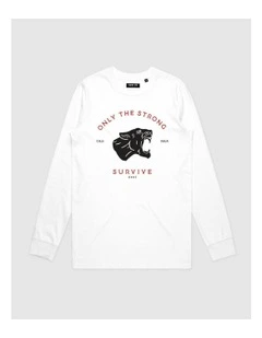 Survive Long Sleeve Youth T-Shirt in White