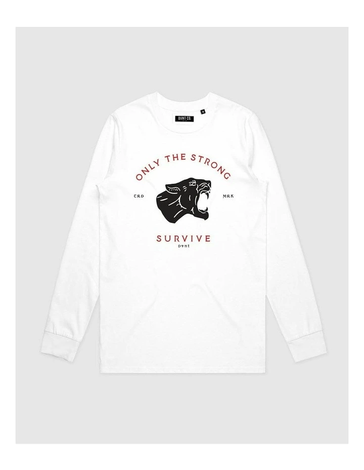 Survive Long Sleeve Youth T-Shirt in White image 1