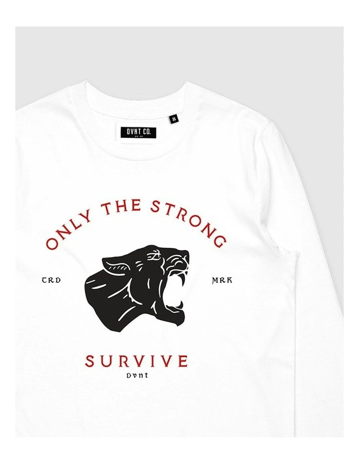 Survive Long Sleeve Youth T-Shirt in White image 3