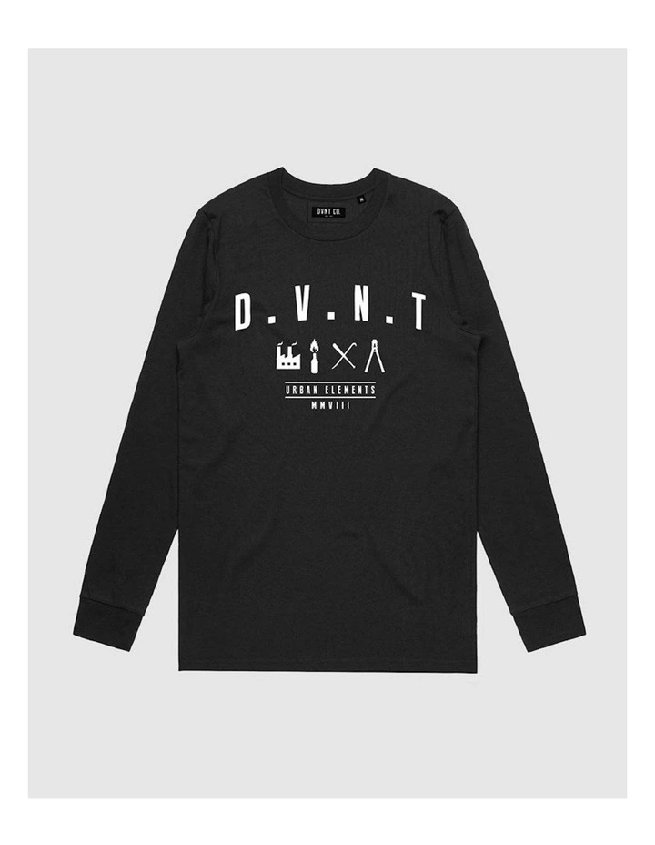 Urban Elements Long Sleeve Youth T-Shirt in Black image 1