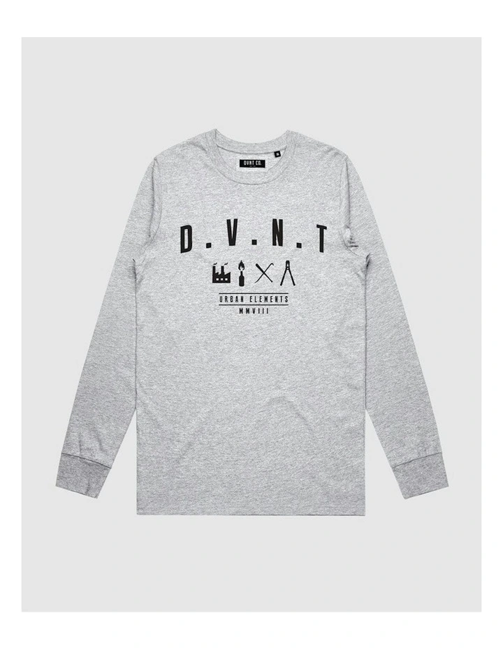 Urban Elements Long Sleeve Youth T-Shirt in Grey Marle image 1