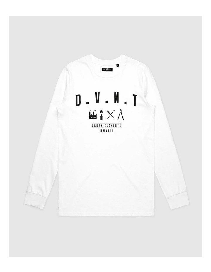 Urban Elements Long Sleeve Youth T-shirt in White image 1