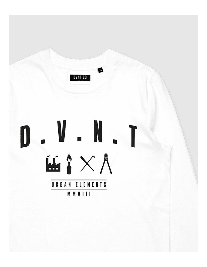 Urban Elements Long Sleeve Youth T-shirt in White image 3