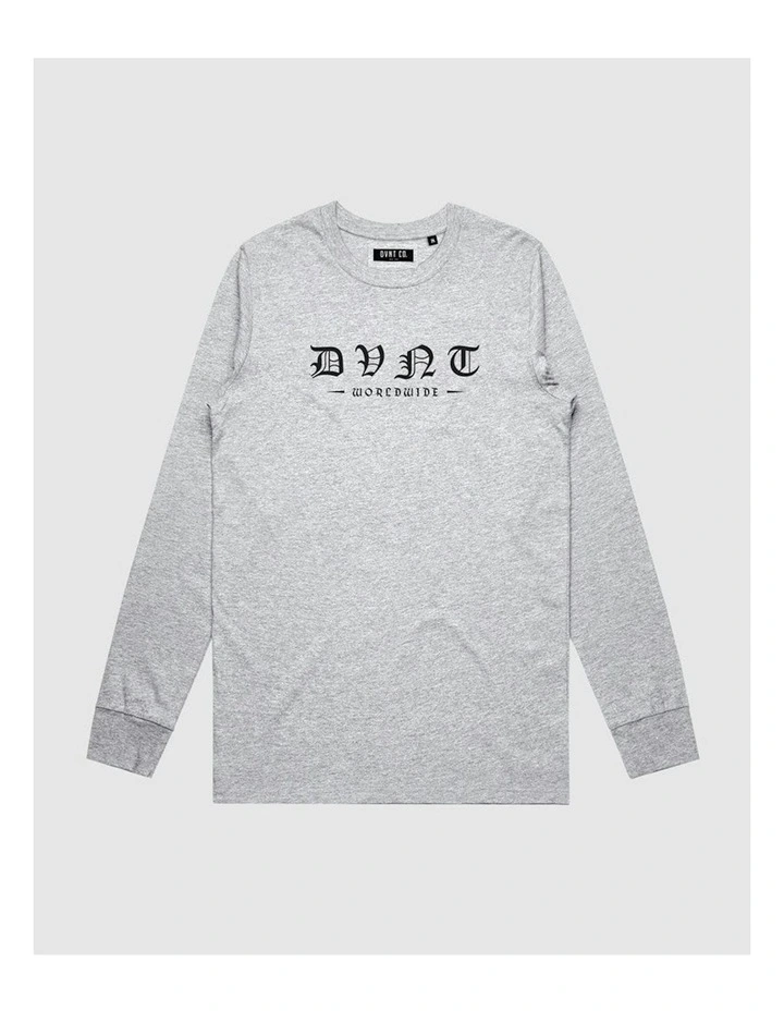 Worldwide Long Sleeve Youth T-Shirt in Grey Marle image 1