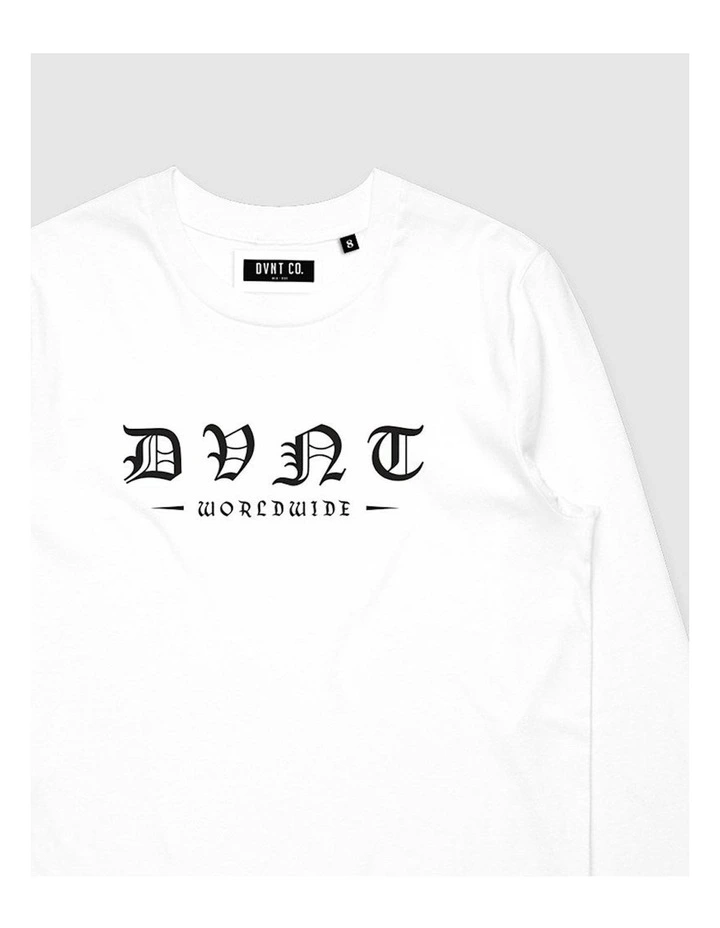 Worldwide Long Sleeve Youth T-Shirt in White image 3