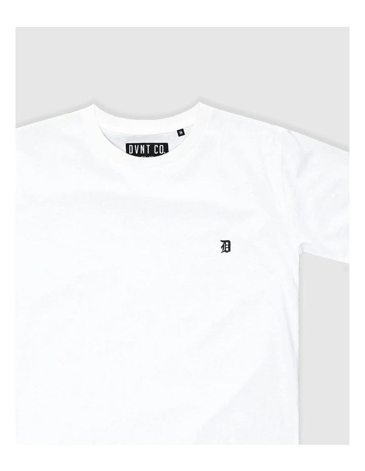 Classic Embroidery Tee in White image 3