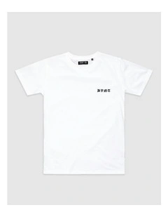 Saxon Embroidery Tee in White