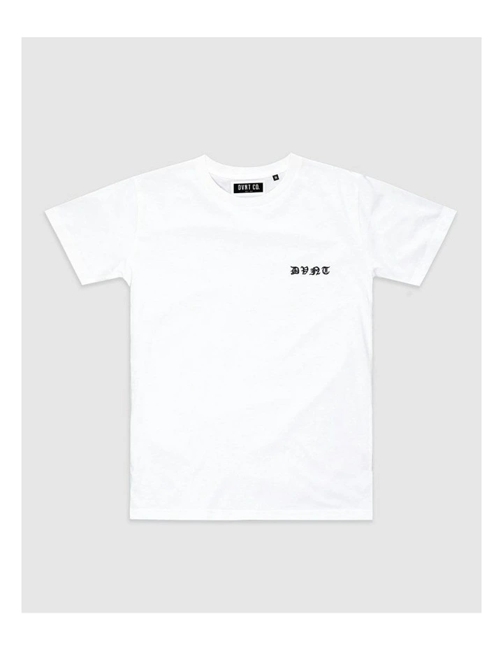 Saxon Embroidery Tee in White image 1