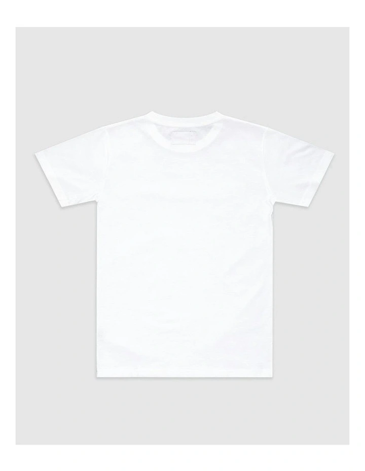 Saxon Embroidery Tee in White image 2