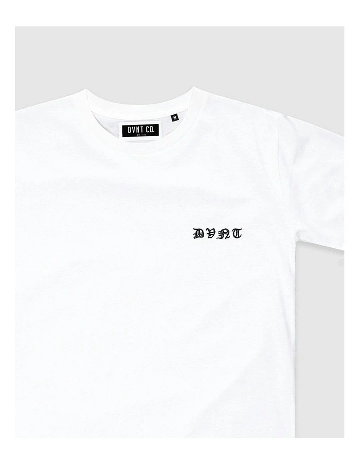 Saxon Embroidery Tee in White image 3
