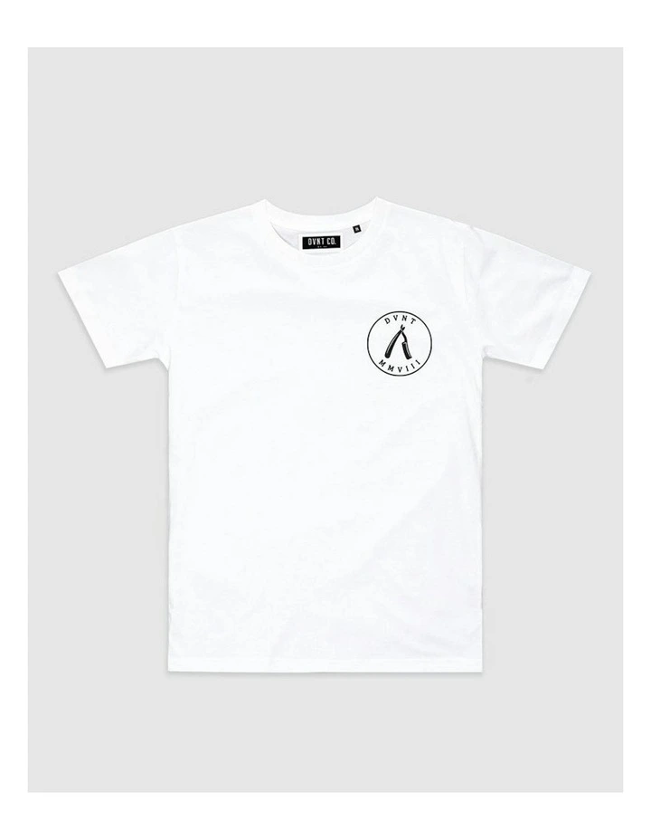 Cut Throat Crest Tee in White image 1