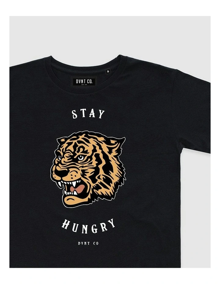 Stay Hungry Tee in Black image 3