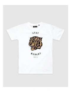 Stay Hungry Tee in White