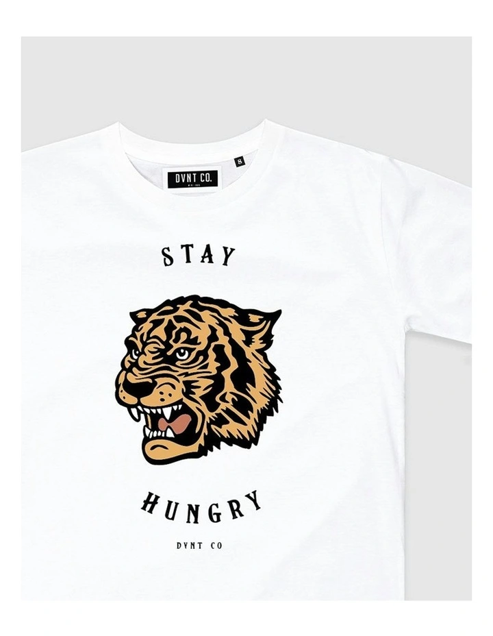 Stay Hungry Tee in White image 3