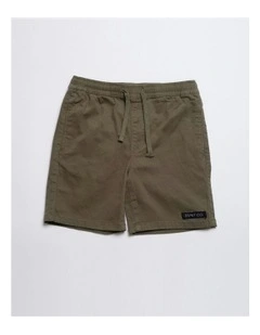 Supply Elastic Waist Stretch Shorts in Beige