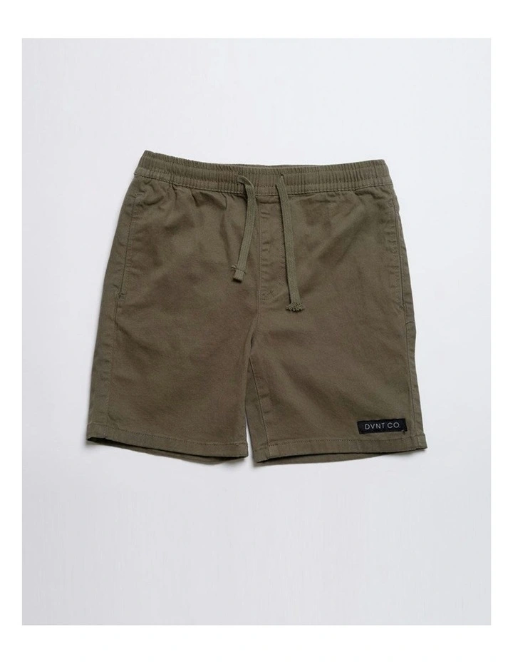 Supply Elastic Waist Stretch Shorts in Beige image 1