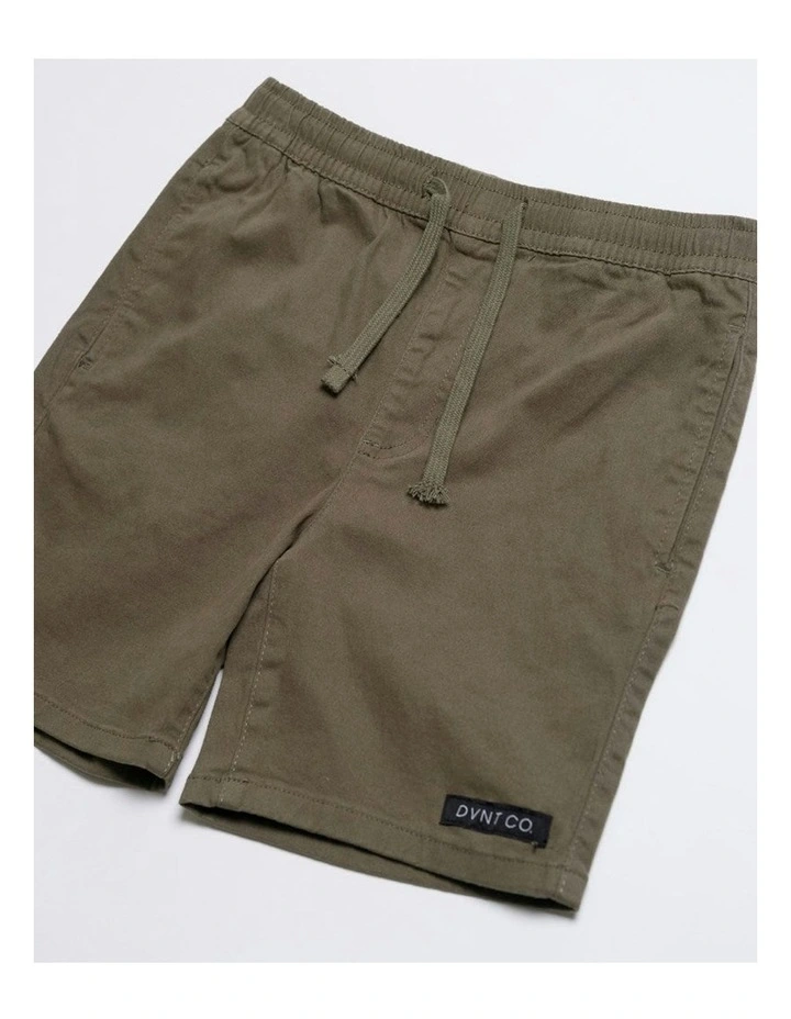 Supply Elastic Waist Stretch Shorts in Beige image 3