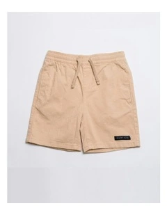 Supply Elastic Waist Stretch Shorts in Beige