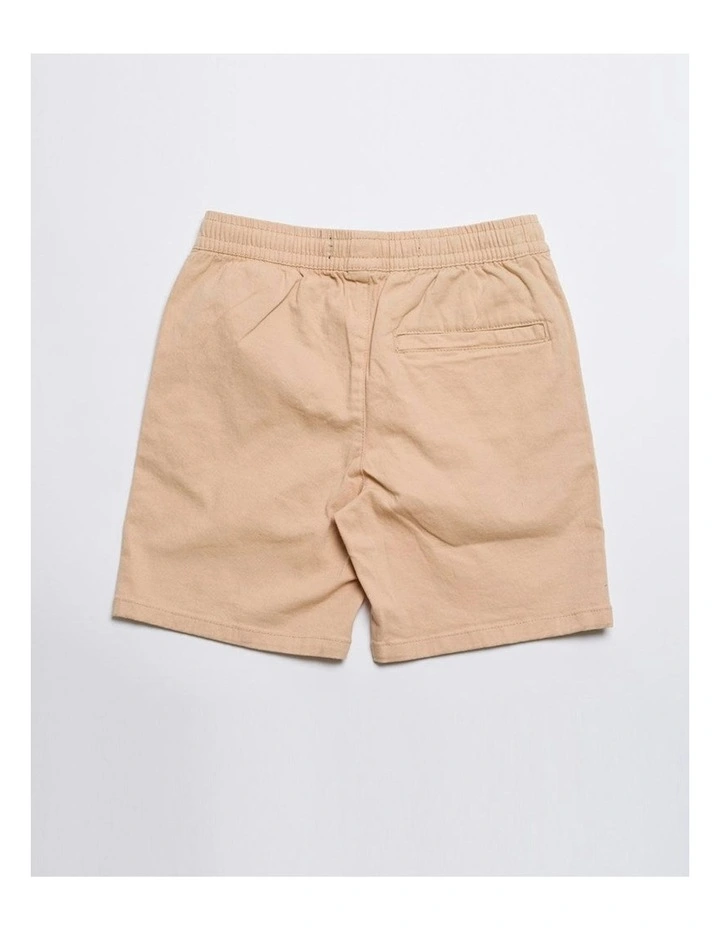 Supply Elastic Waist Stretch Shorts in Beige image 2