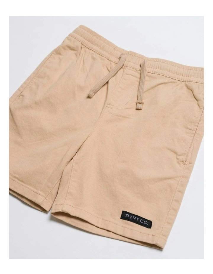 Supply Elastic Waist Stretch Shorts in Beige image 3