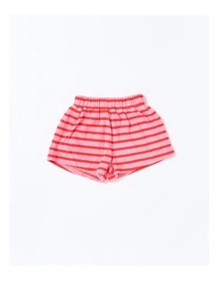 Huey Shorts in Terry Stripe Pink