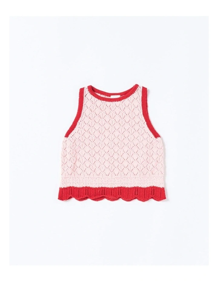 Bella Knit Tank in Pink and Red image 1
